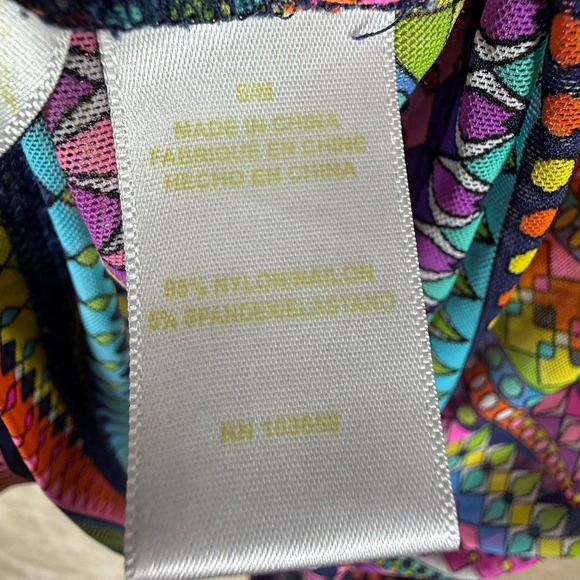 Anne Cole Colorful Sheer Ruched Geometric Print Swimsuit Cover Up Dress Size‎ S - Picture 4 of 8